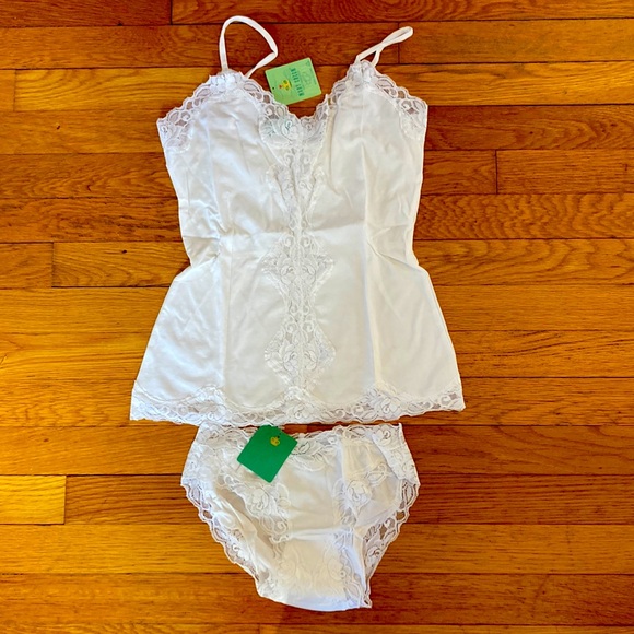 Mary Green, white, size small, cotton blend Cami set. - Picture 1 of 6